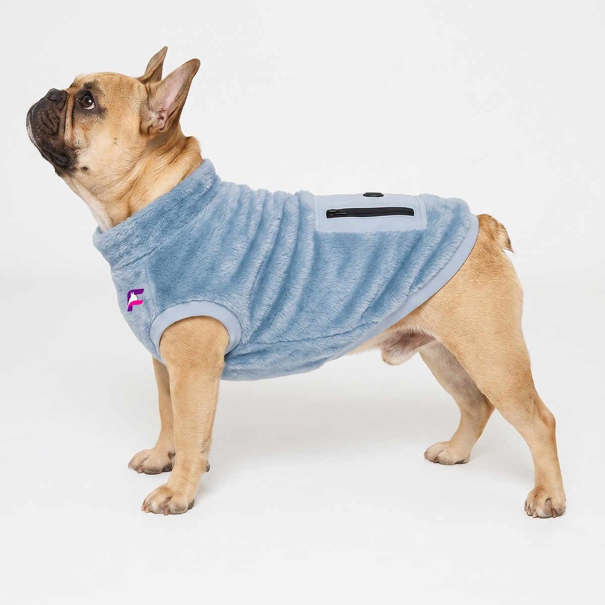 French Bulldog Plush Turtleneck Coat | Frenchie Cotton Pullover