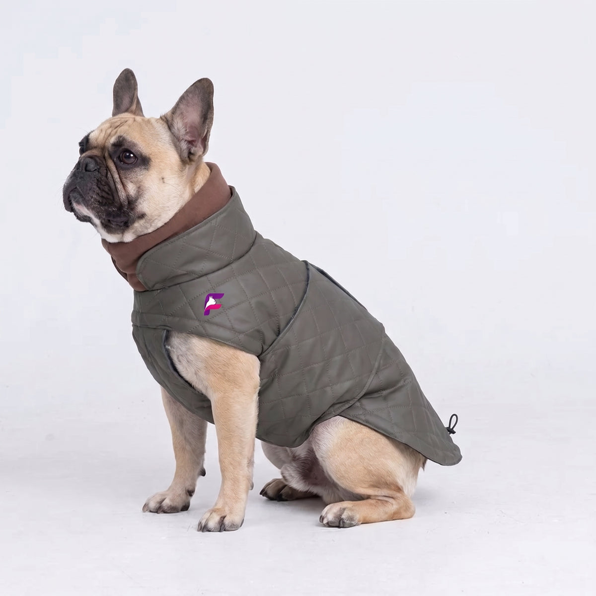 French Bulldog Quilted Winter Jacket | Frenchie Diamond-Quilted Coat