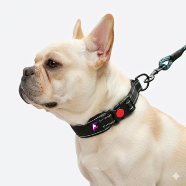 French Bulldog Reflective No-Pull Collar | Frenchie Night-Safe Collar
