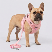 French Bulldog Reflective Plush Harness & Leash Set | Frenchie Cozy Winter Set