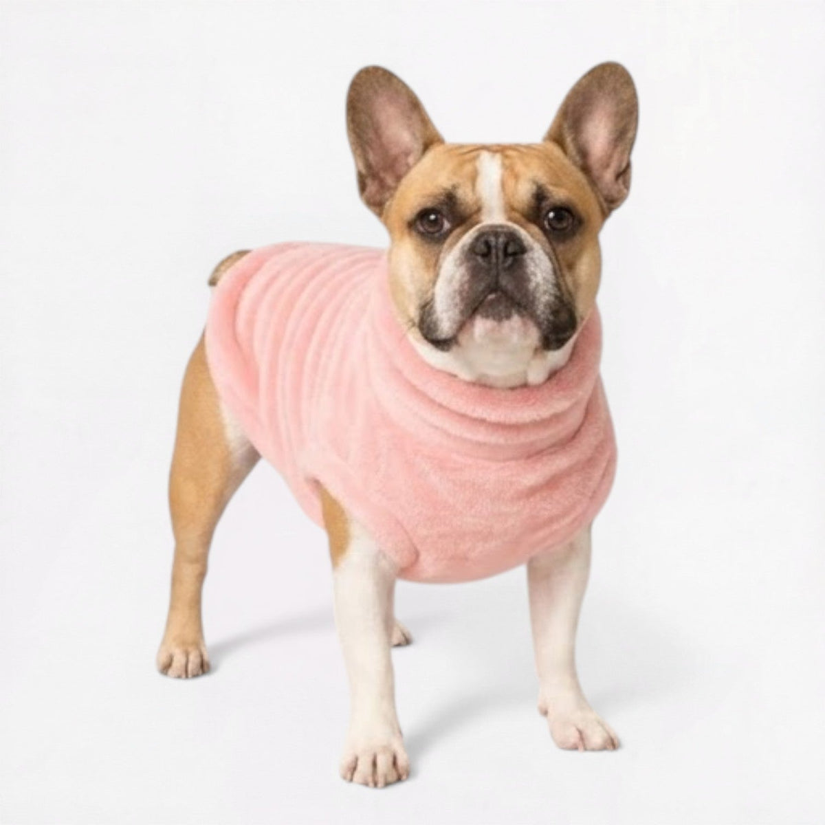 Stretchy fleece sweater for French Bulldogs, sizes XS to L