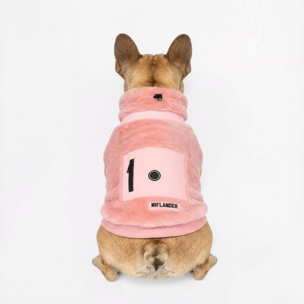 Plain plush fleece Frenchie pullover for indoor warmth without bulk