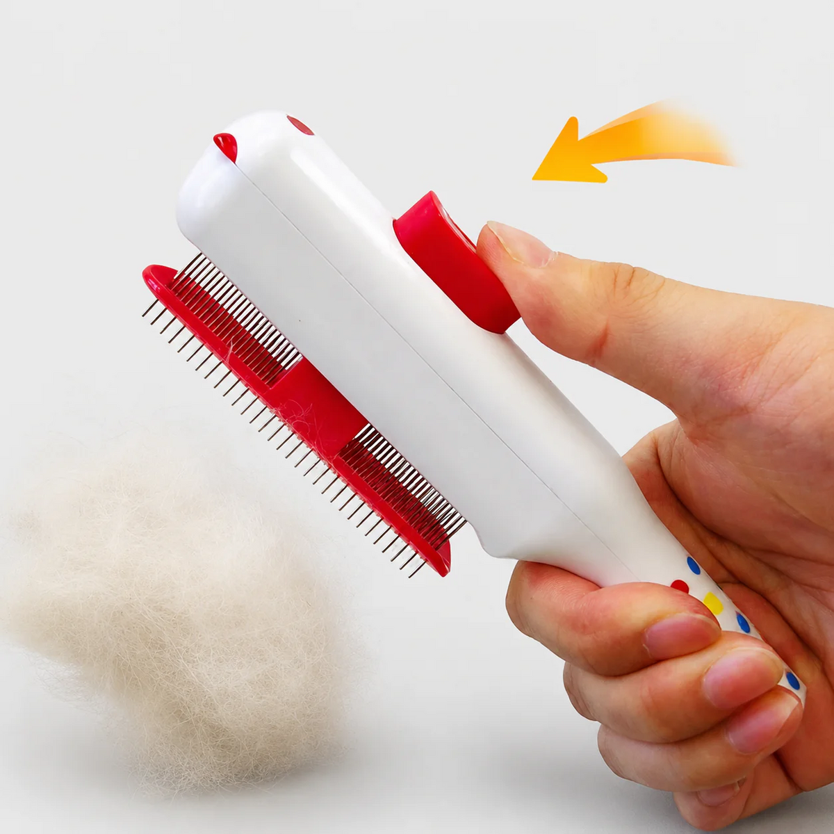 Frenchie grooming brush with fine stainless-steel teeth for short coats