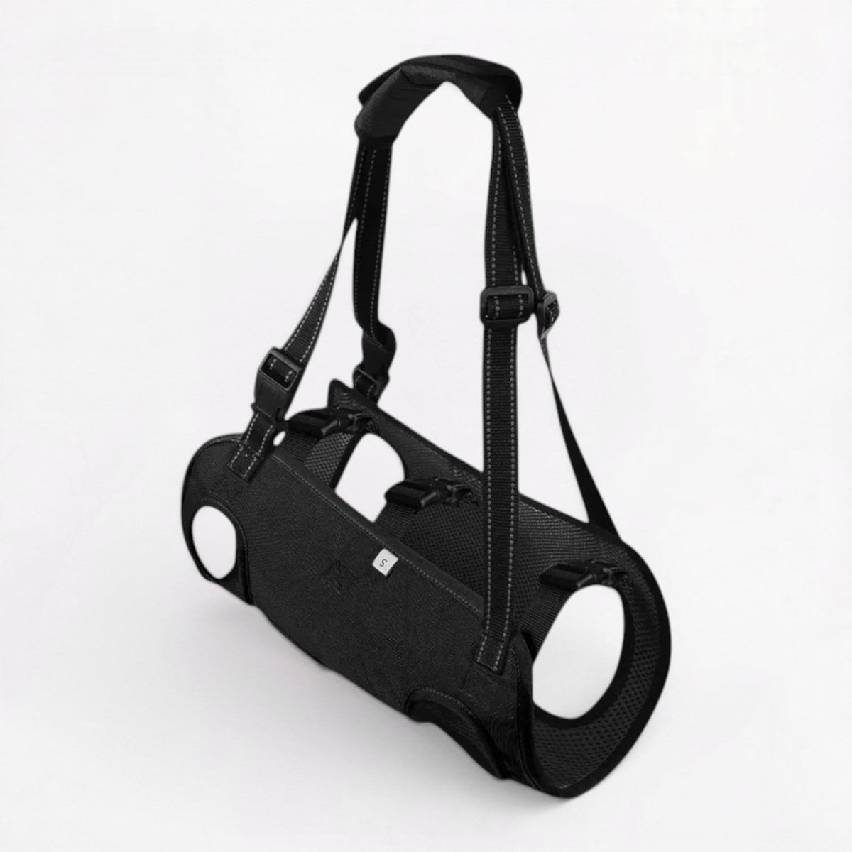 French Bulldog support harness with a breathable mesh panel