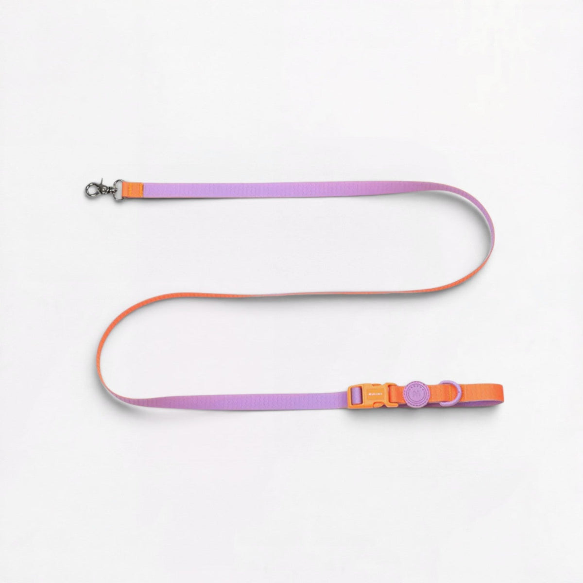 Frenchie anti-fouling collar and leash set in a gray gradient