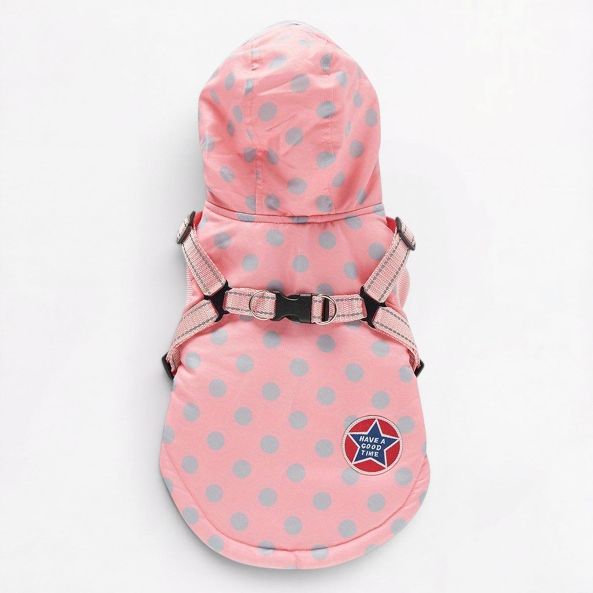 French Bulldog jacket with adjustable chest straps and a buckle closure