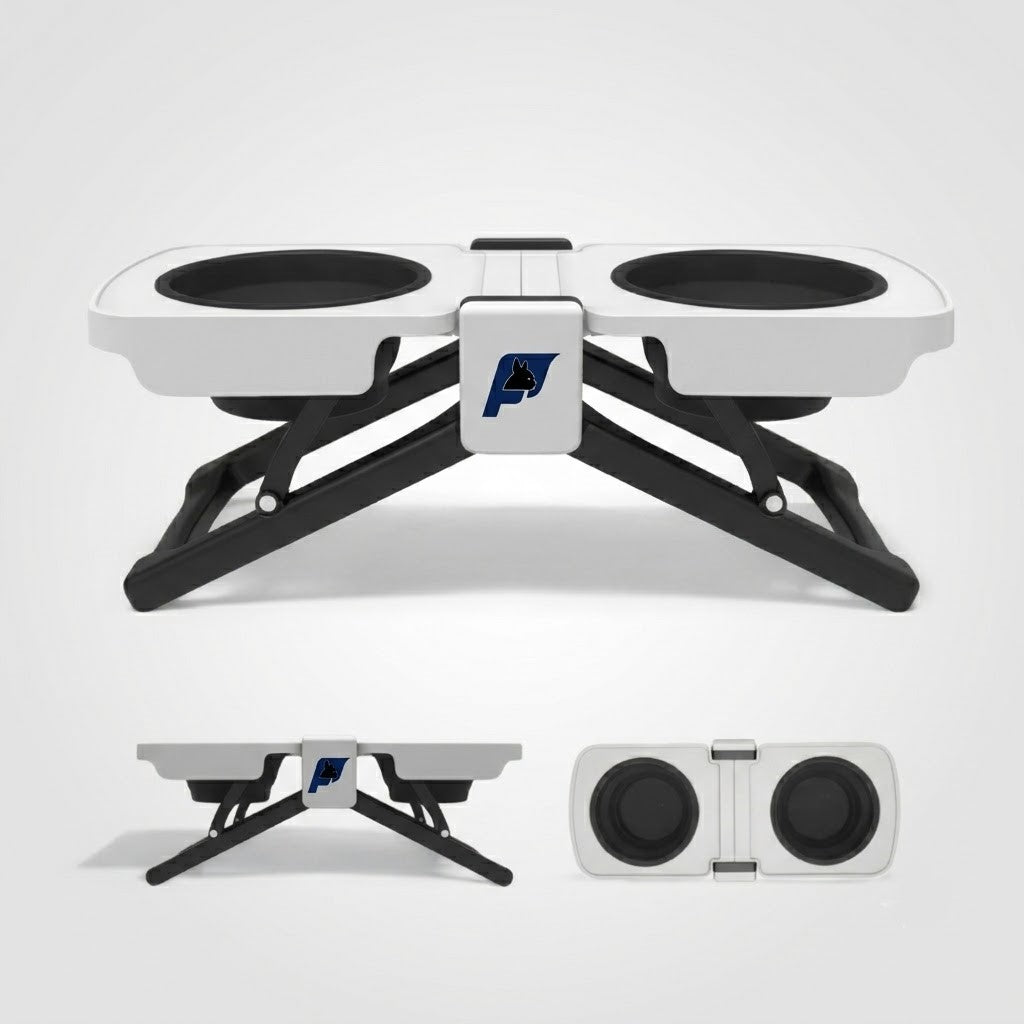 Removable 18.5 cm bowl inserts that lift out of the Frenchie elevated feeder for cleaning