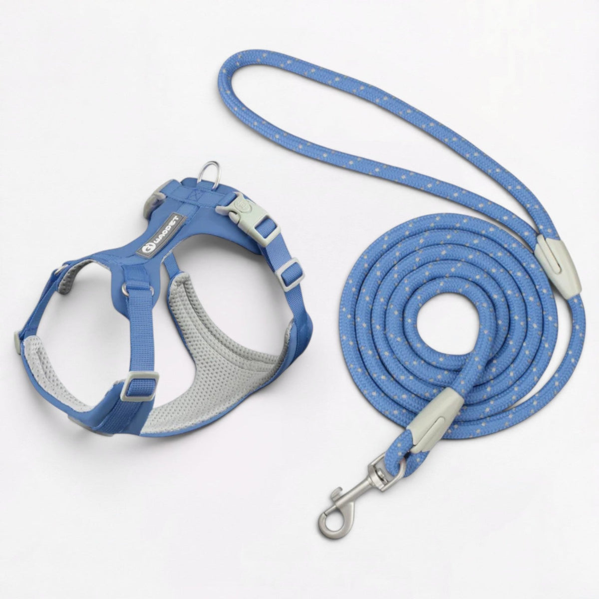 Reflective rope leash for French Bulldogs with an aluminium swivel clasp