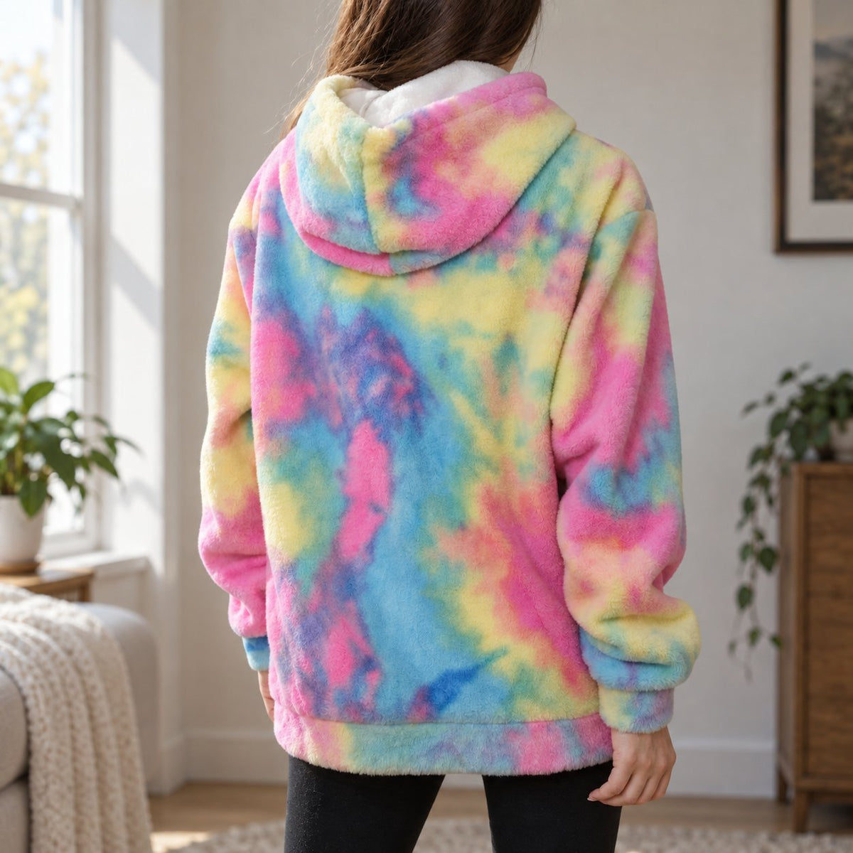 Rainbow tie-dye Frenchie hoodie in pet sizes XL to 11XL