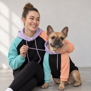Color-block Frenchie hoodie with clean blocked panels