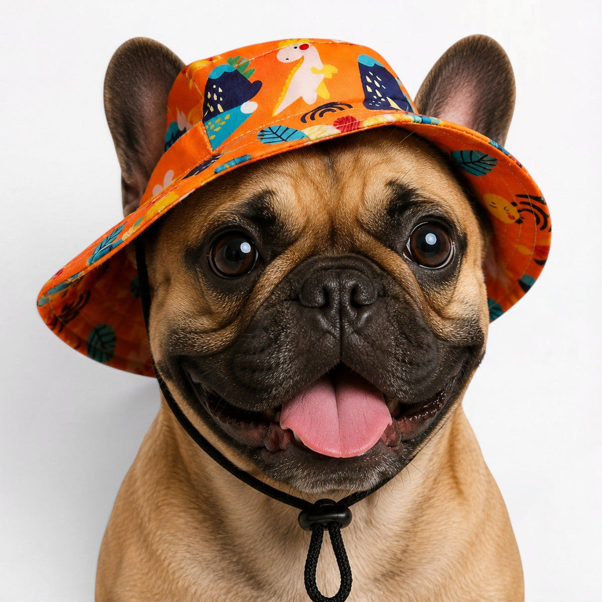 Frenchie sun hat in plain black made from light shade fabric