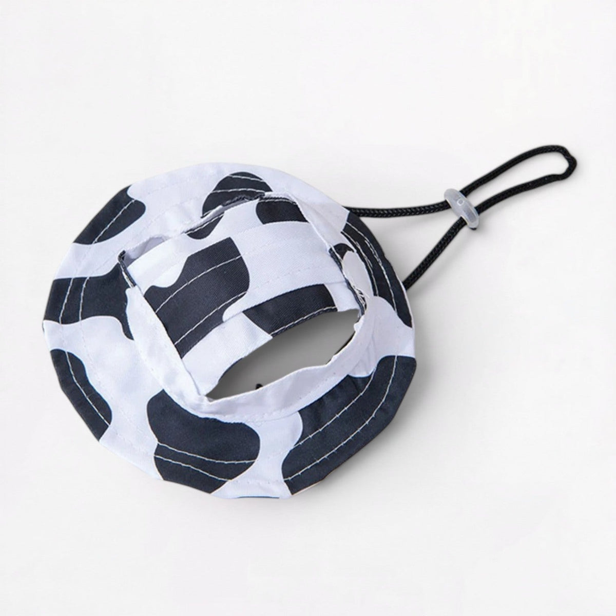 Frenchie sun hat in a plaid print with cut-out ear openings