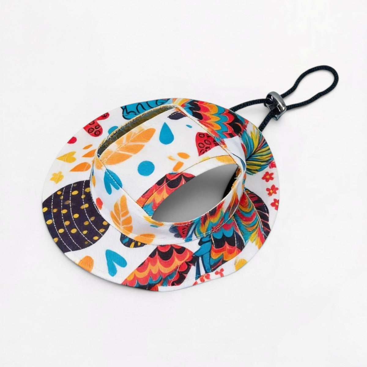 Frenchie sun hat with a wide brim and cut-out ear openings
