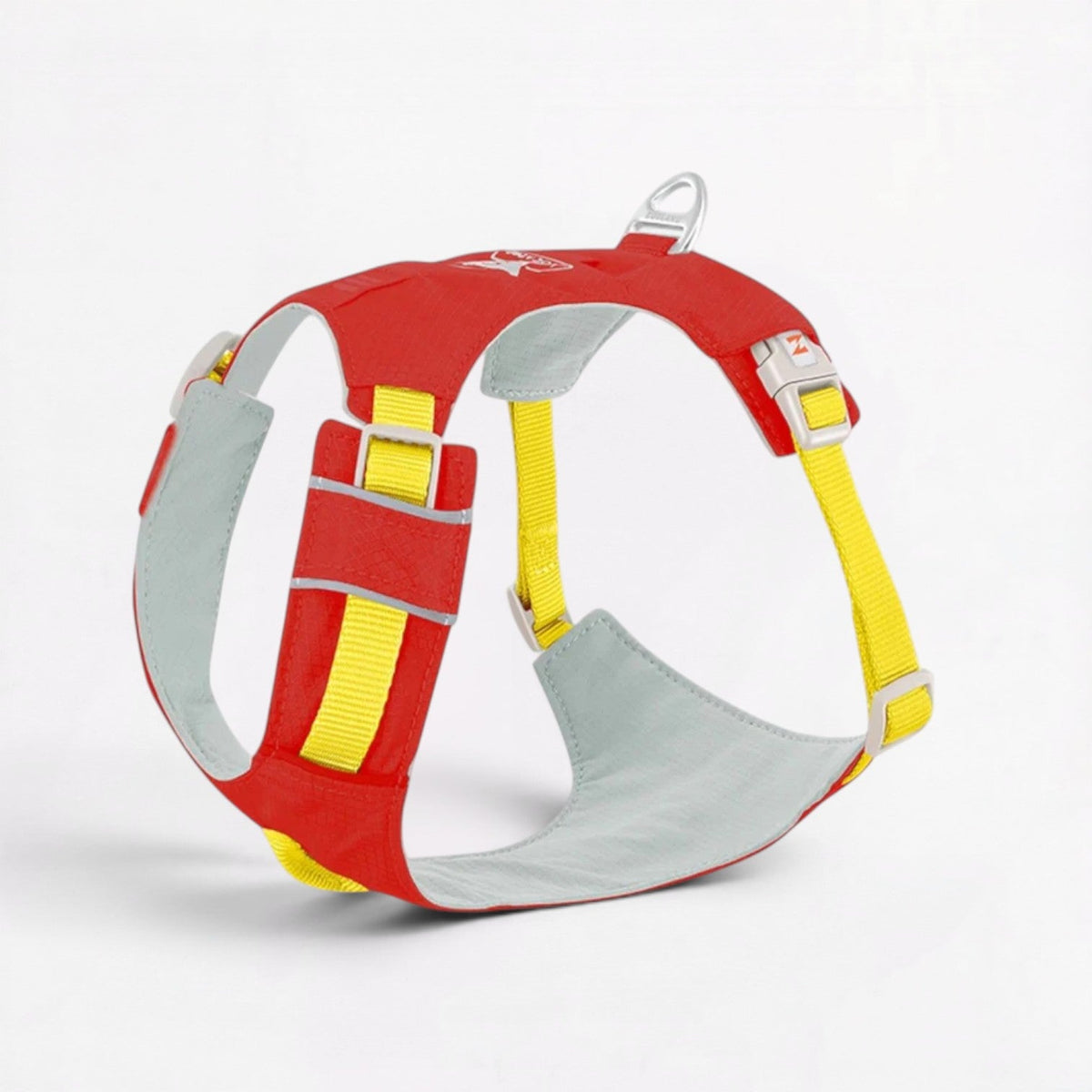 French Bulldog harness with a soft padded chest panel sitting flat against the skin