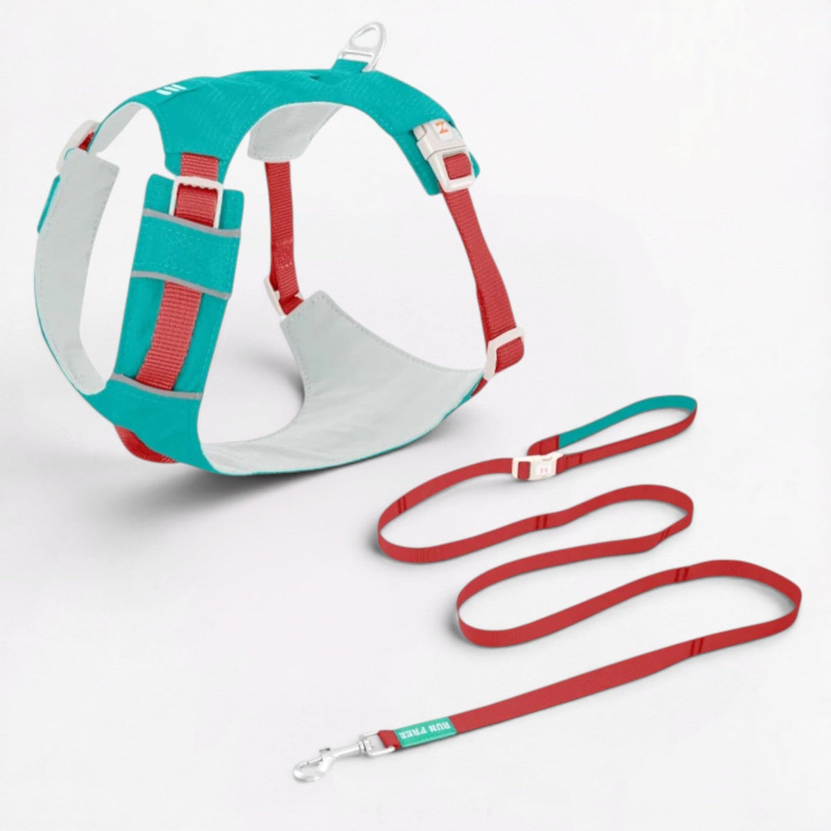 French Bulldog harness with adjustable neck and chest straps that avoid rubbing