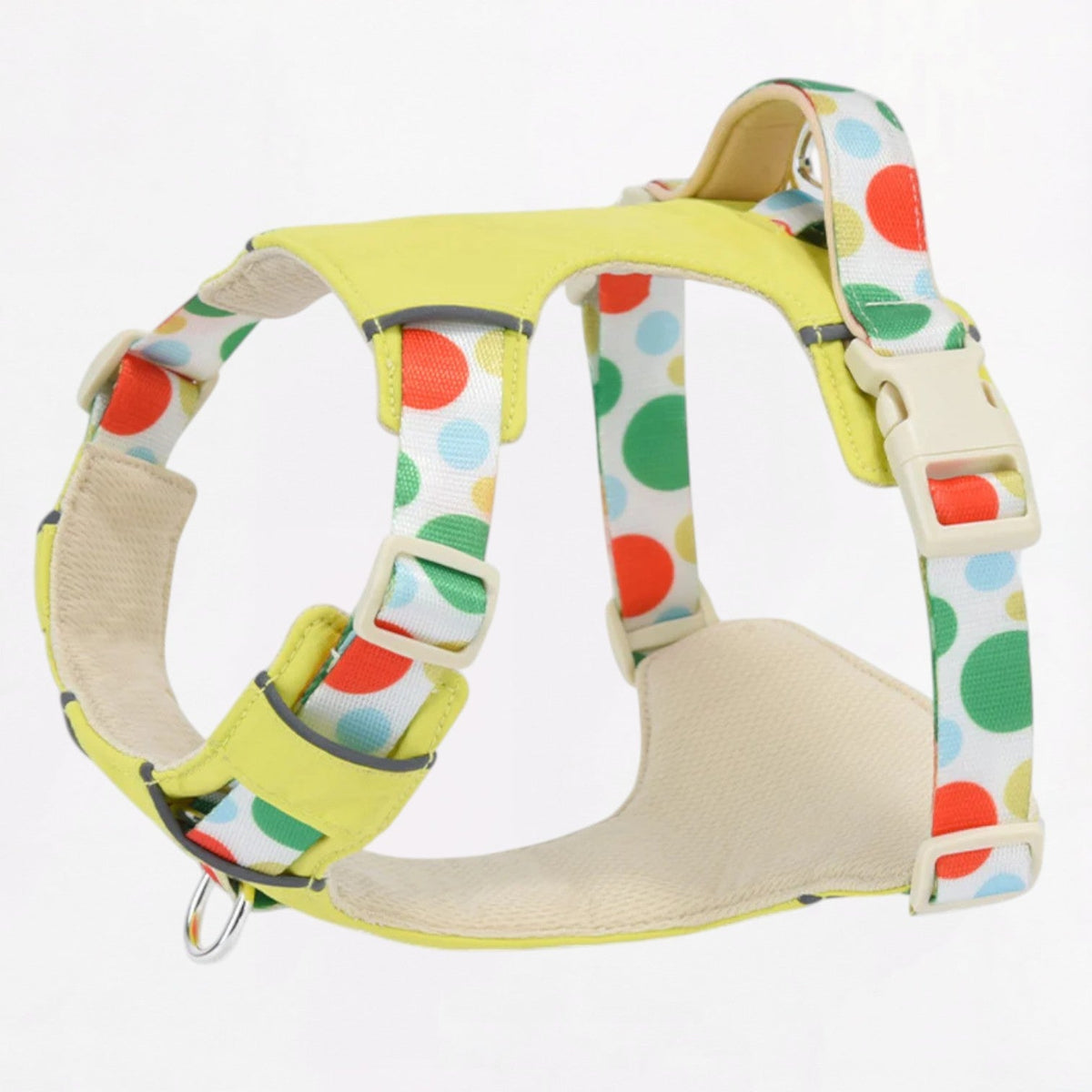 French Bulldog harness with adjustable neck and chest straps for a growing puppy