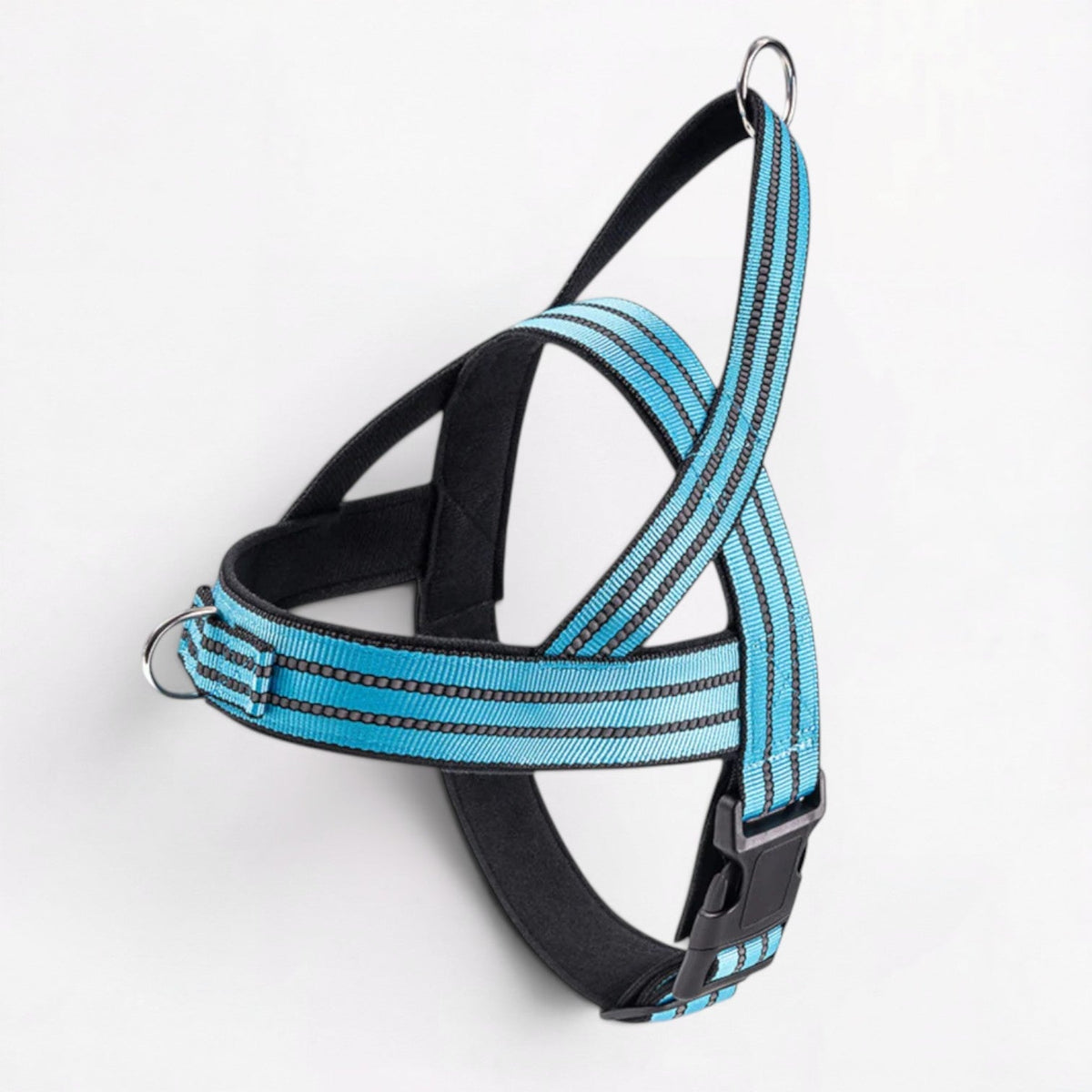 Checkered Frenchie harness in black