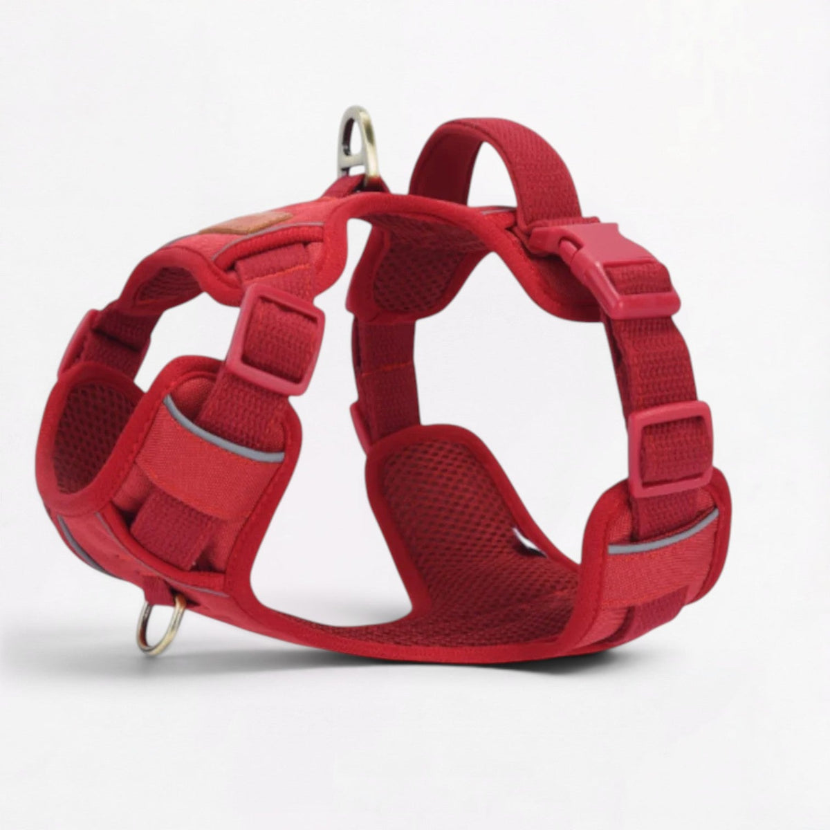 French Bulldog harness that spreads pulling force over the chest instead of the throat