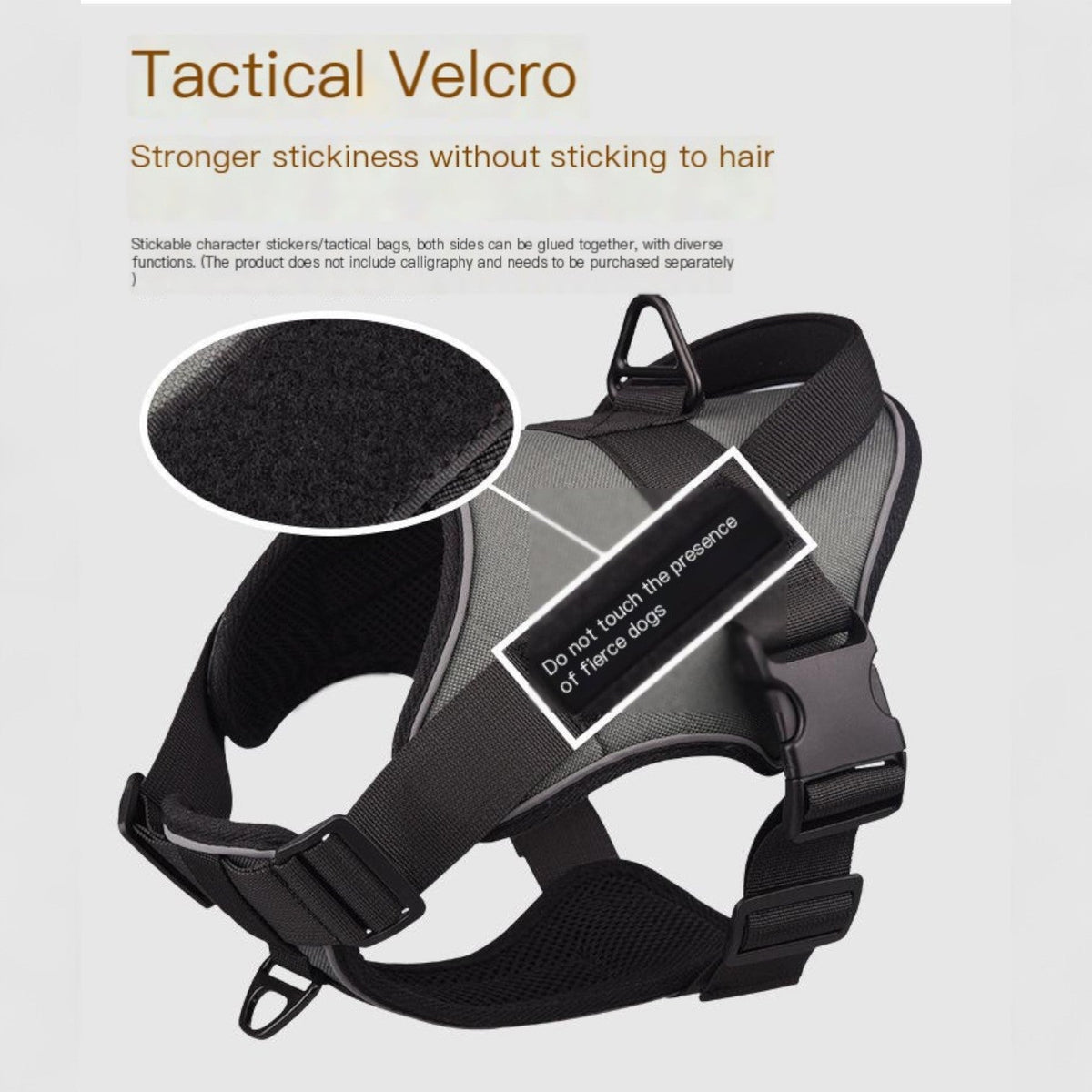 French Bulldog tactical harness with a water-resistant lining