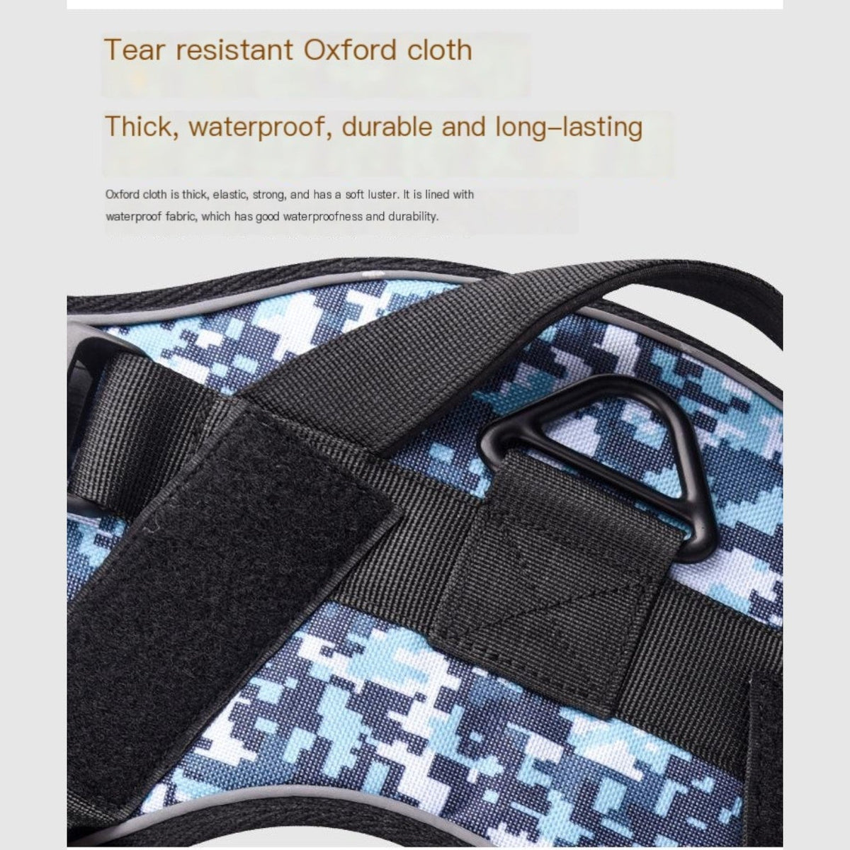 French Bulldog tactical harness with reinforced quick-release buckles