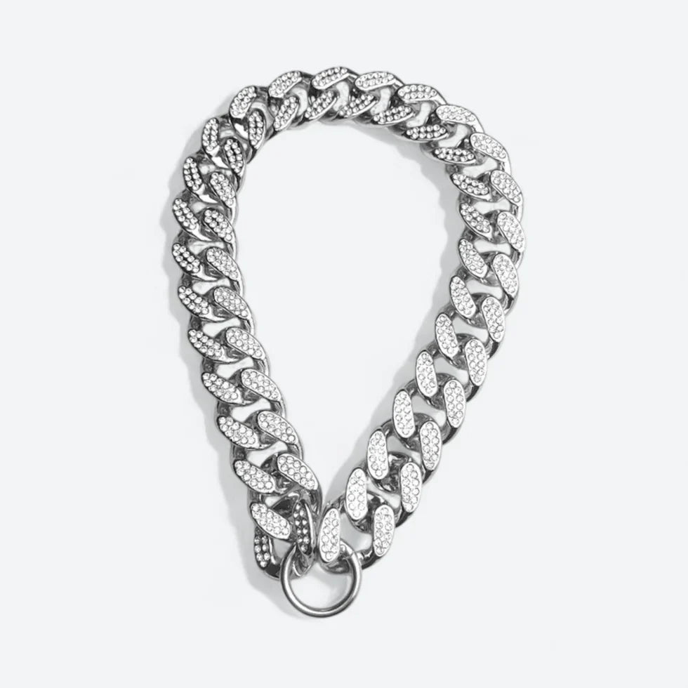 Decorative Frenchie chain necklace with a 2.4 cm wide link