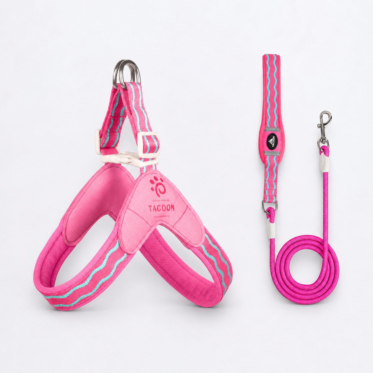 French Bulldog braided leash with a padded handle and swivel metal clasp