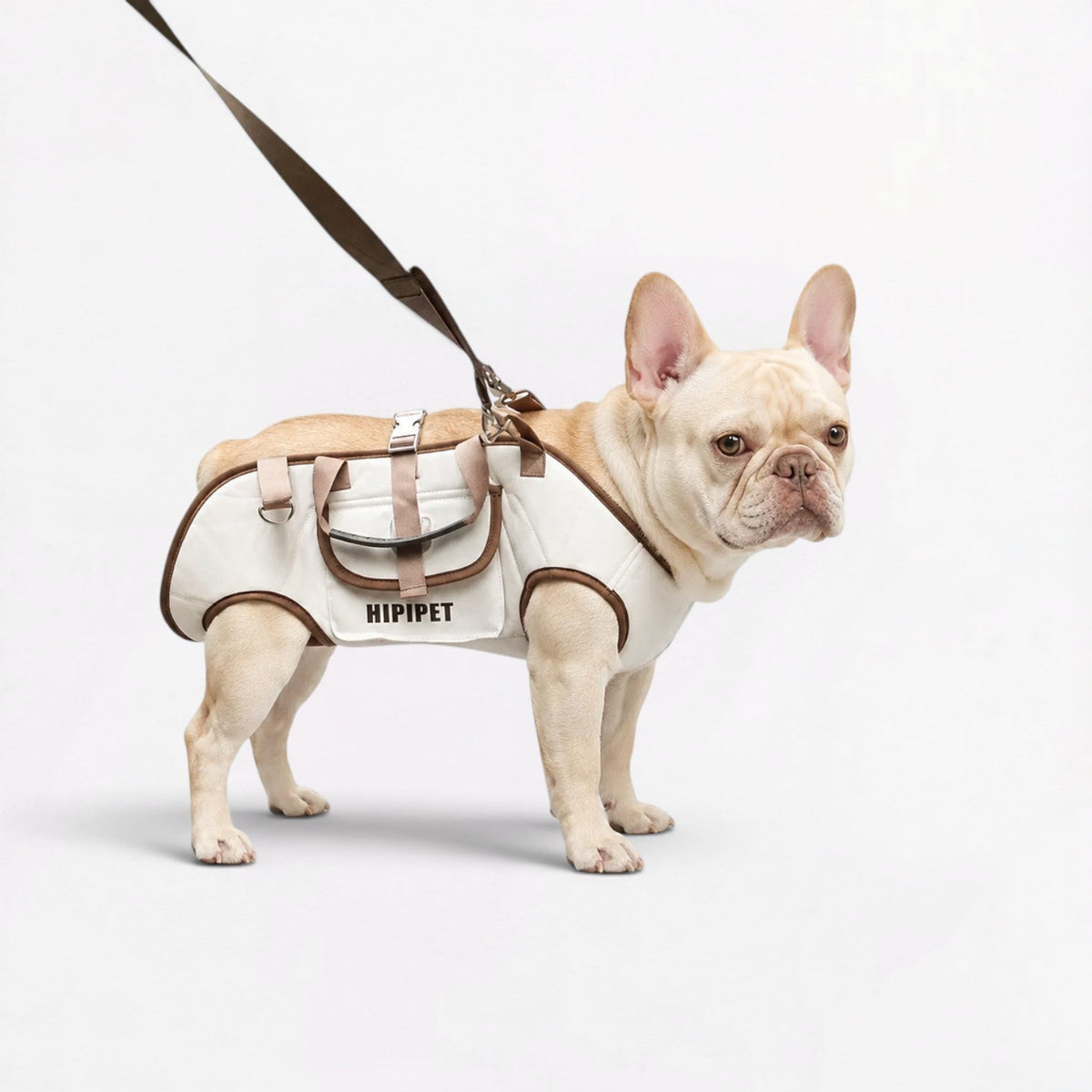 French Bulldog sling carrier with breathable mesh panels