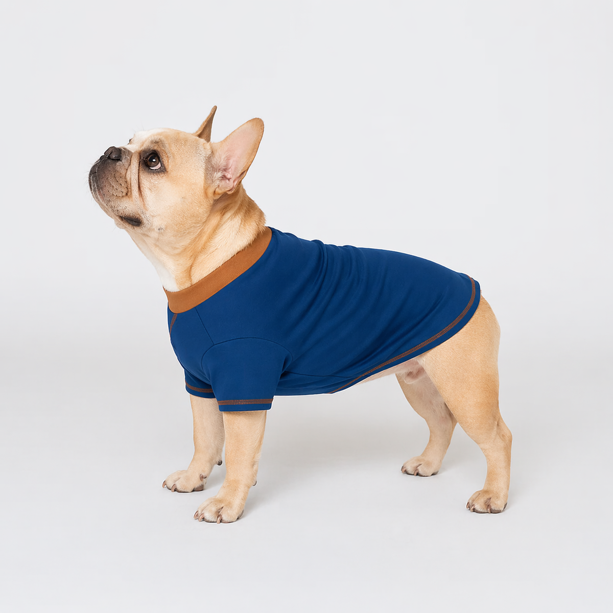 Stretch cotton Frenchie top with flat stitching to limit rubbing at the legs and neck
