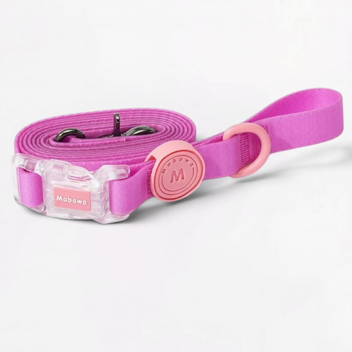 French Bulldog silicone coated collar and leash set in gray
