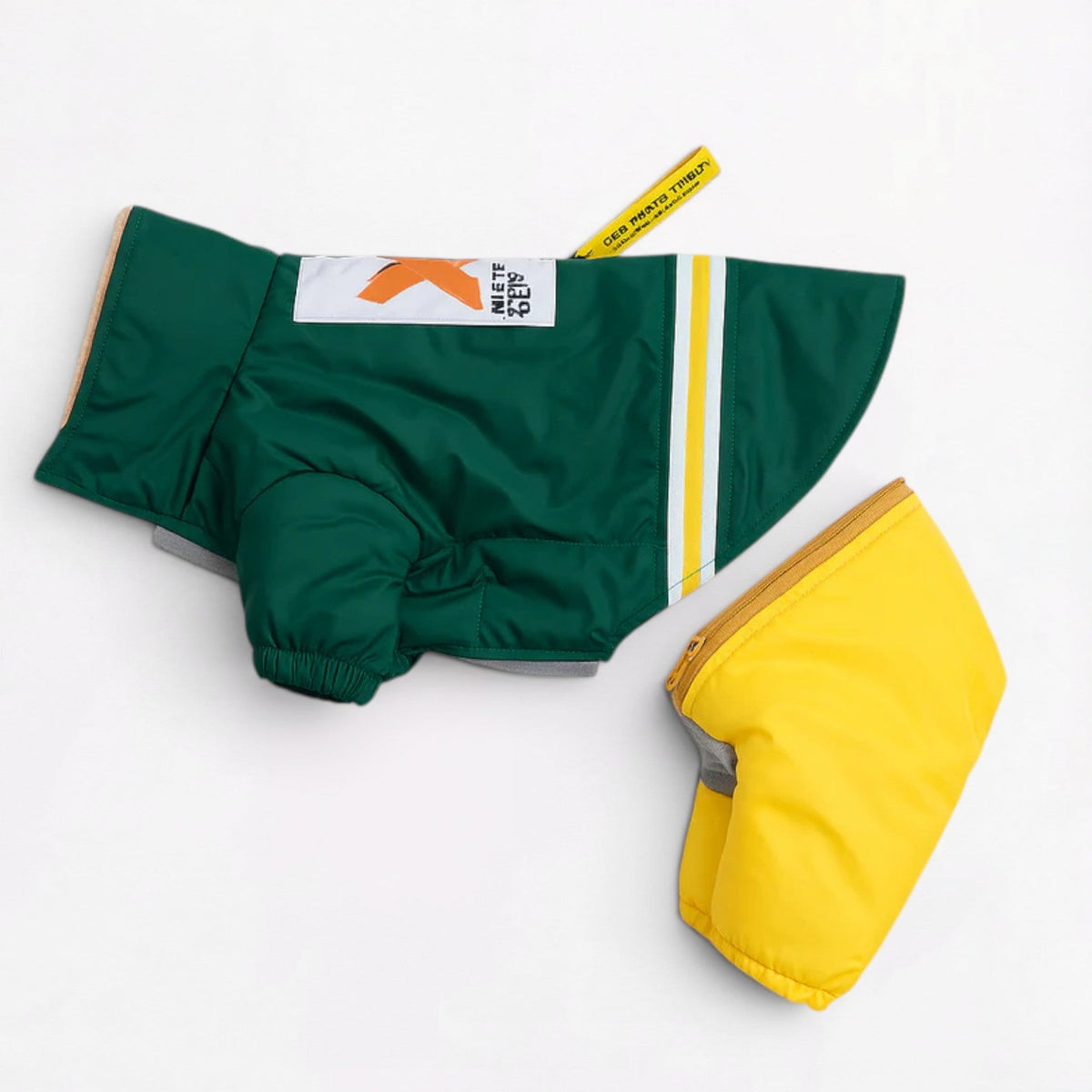 Fleece-lined French Bulldog jacket with a waterproof outer shell