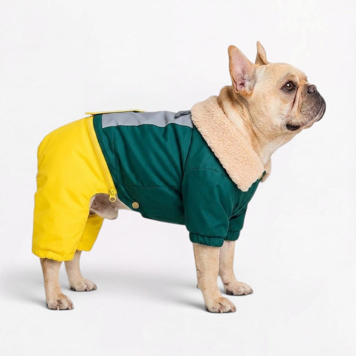 French Bulldog waterproof jacket with detachable back-leg pants