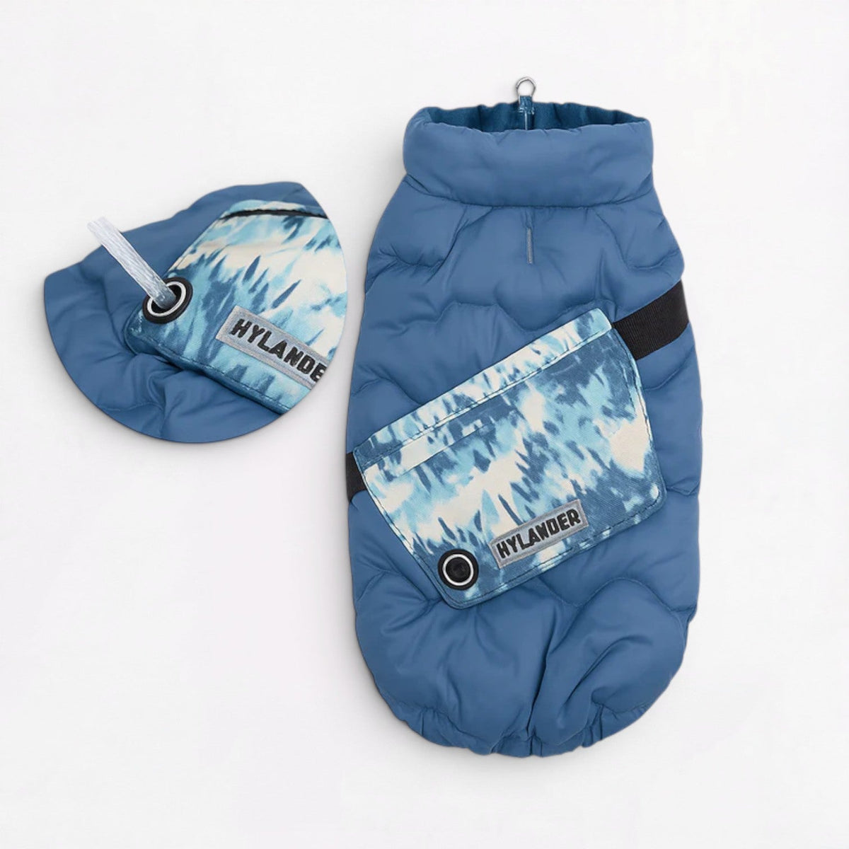 French Bulldog winter coat in Army Green with a wind-resistant finish
