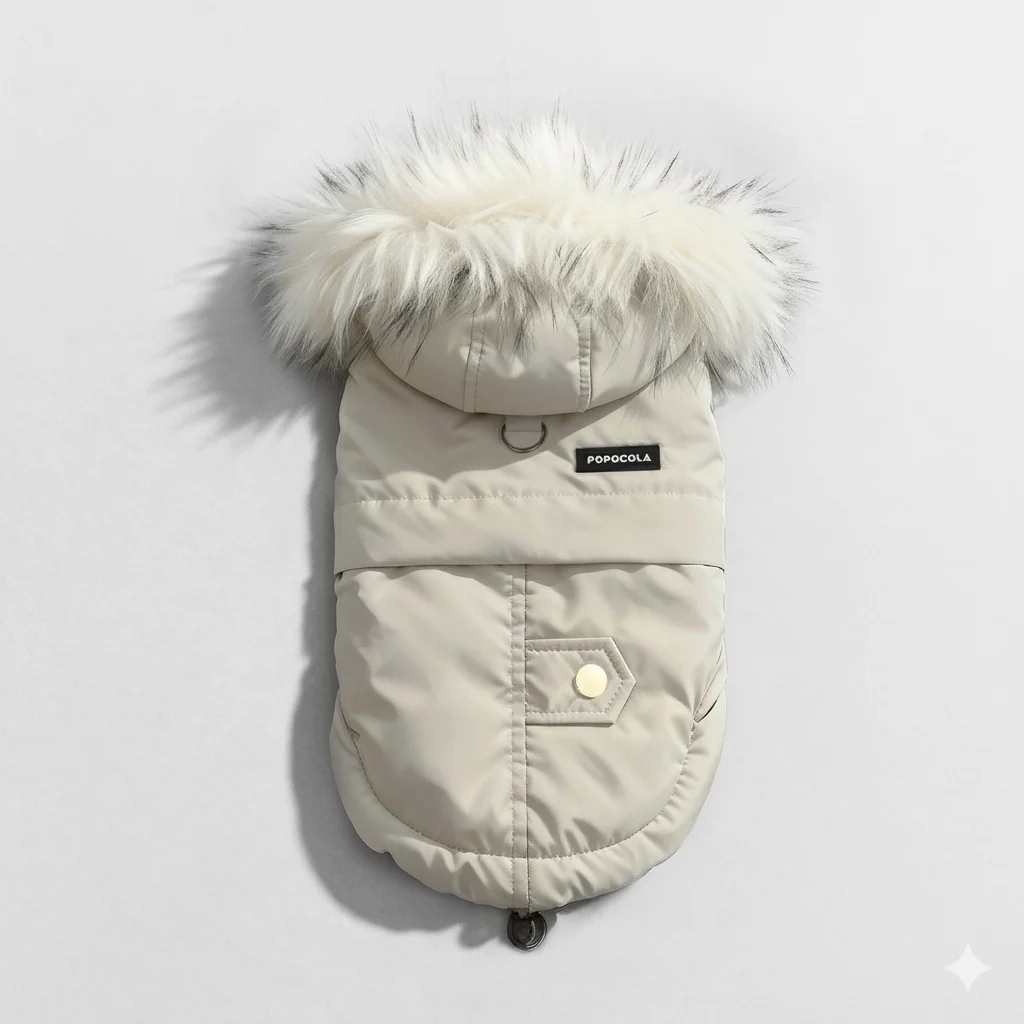 French Bulldog Luxury Faux Fur Hooded Coat | Frenchie Waterproof Winter Coat
