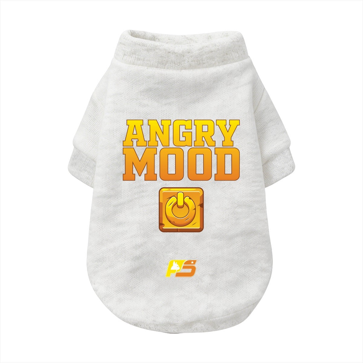 Angry Mood French Bulldog cardigan with finished neckline, cuffs and curved hem
