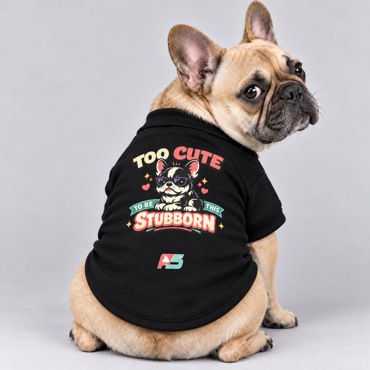 Too Cute to Be This Stubborn French Bulldog cardigan, cotton-blend sweatshirt with button front