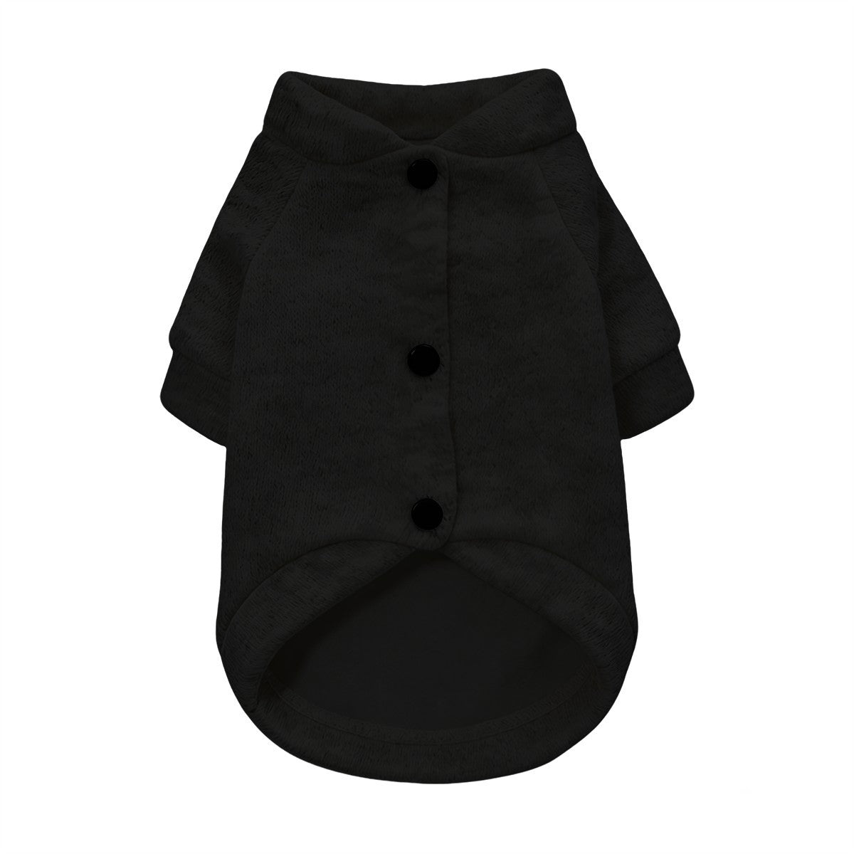 Tiny but Dramatic French Bulldog cardigan with button front and short sleeves