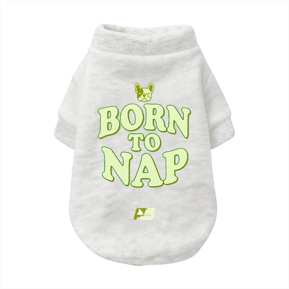 Born to Nap French Bulldog sweatshirt cardigan with finished neckline and cuffs