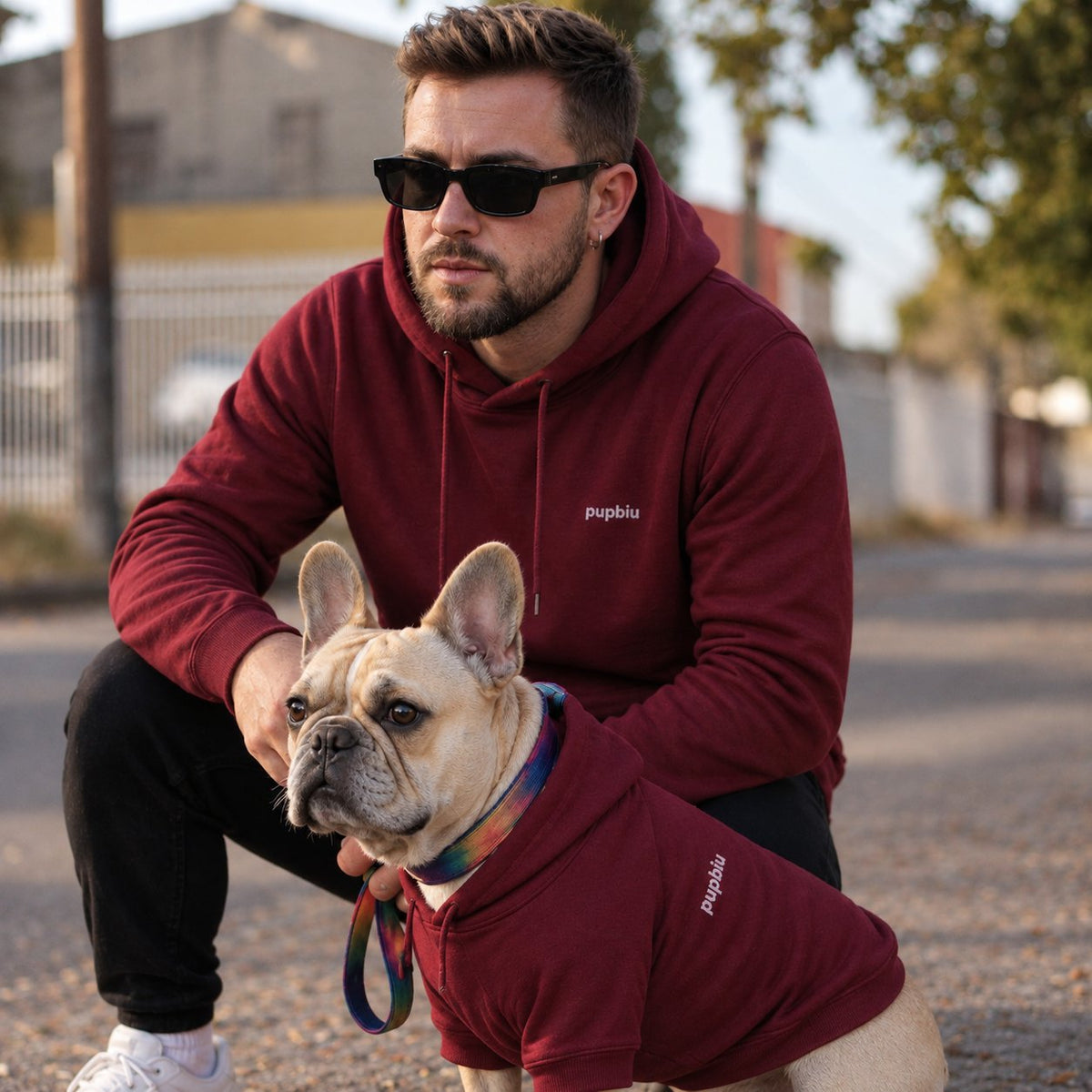 Warm but lightweight French Bulldog hoodie for autumn and winter walks