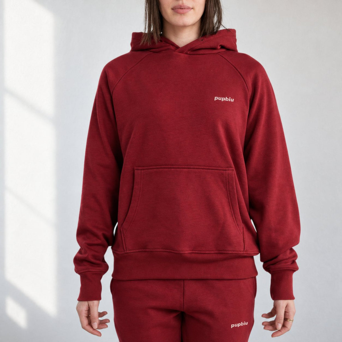 Relaxed-cut French Bulldog hoodie with room to move at the shoulders