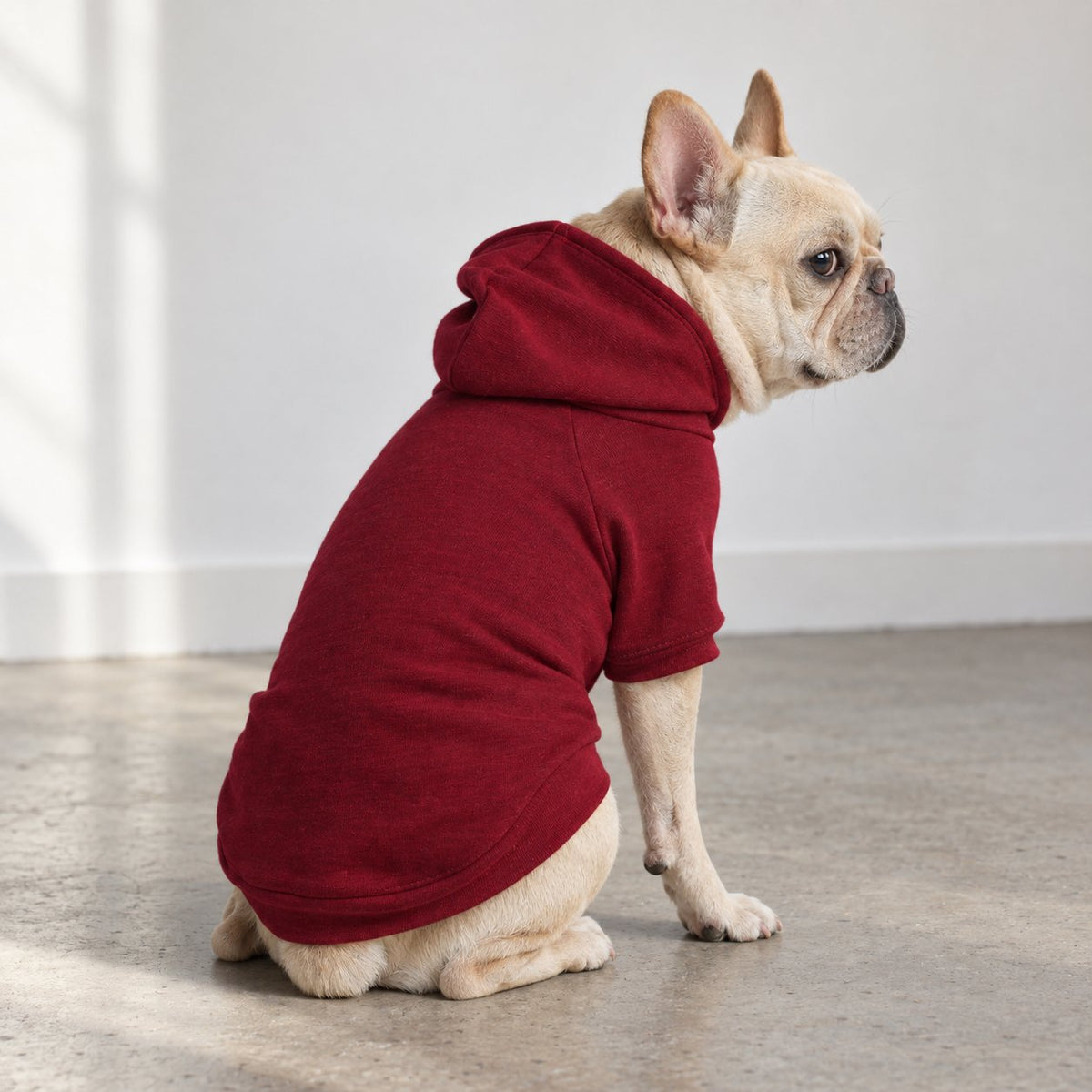 Matching solid color owner hoodie made to pair with the French Bulldog version