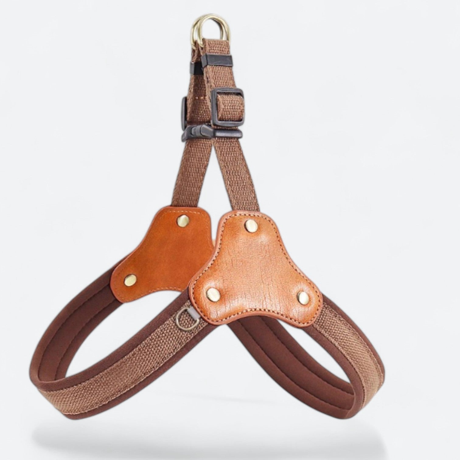 French Bulldog Premium Harness & Leash Set | Frenchie Leather Trim Set
