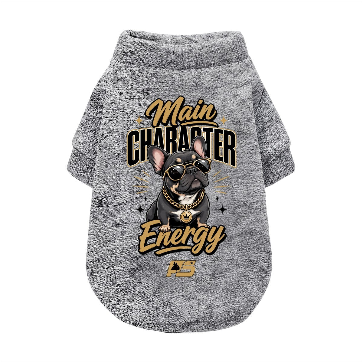 Main Character Energy French Bulldog cardigan, button-front dog sweatshirt in black, white or gray
