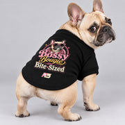 Bossy, Bougie & Bite-Sized French Bulldog cardigan, cotton-blend sweatshirt with button front