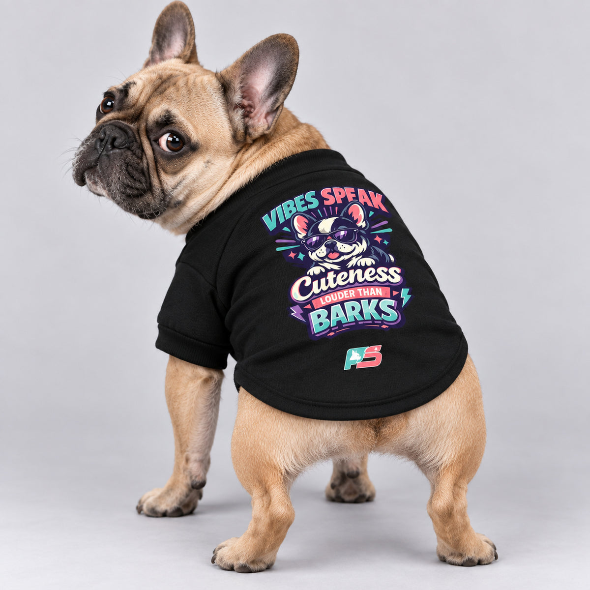 Cuteness Vibes French Bulldog cardigan, cotton-blend sweatshirt with button front