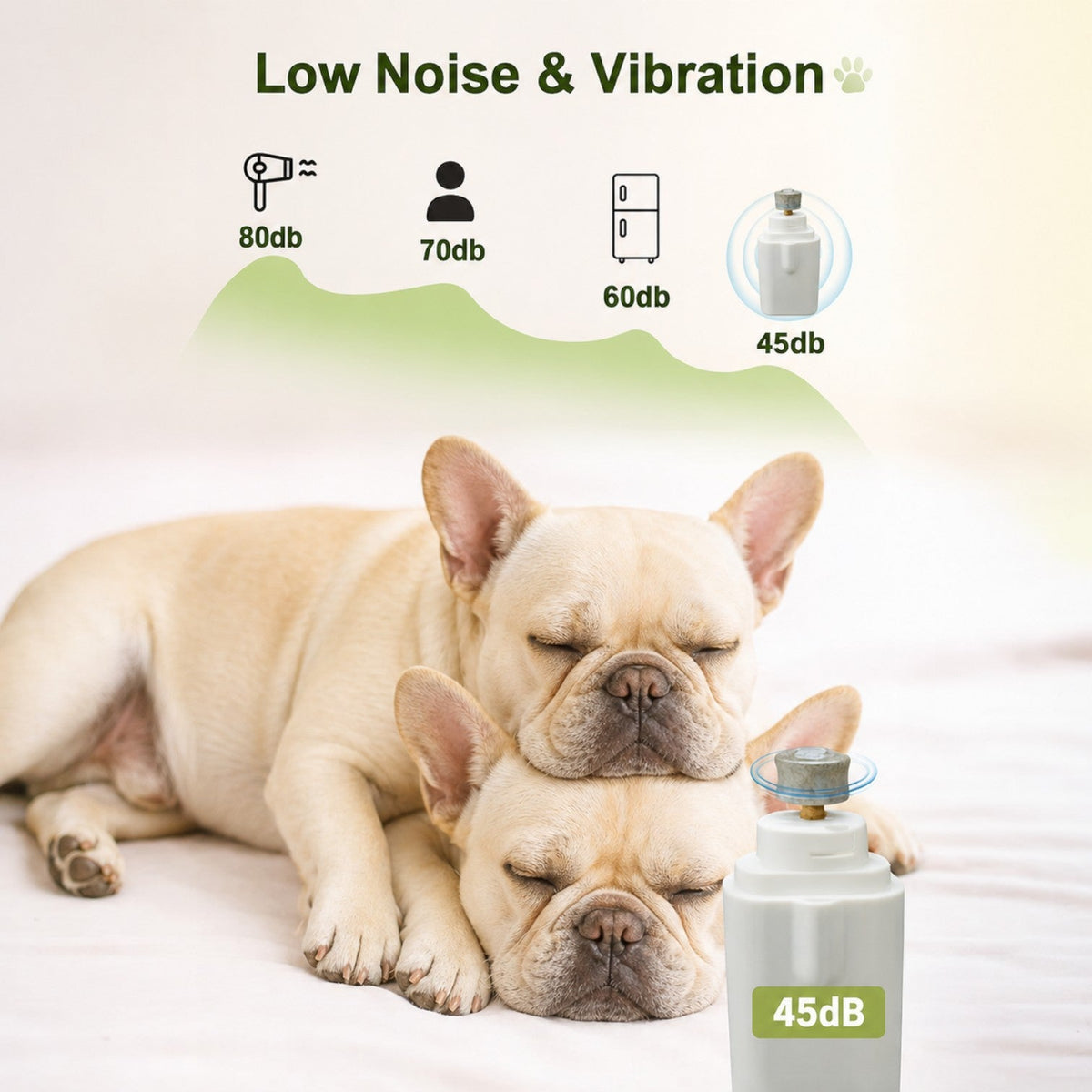 USB rechargeable cordless Frenchie nail grinder and clipper