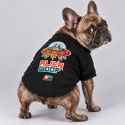 Alien Woof French Bulldog cardigan, cotton-blend sweatshirt with a dog pilot and flying saucer graphic