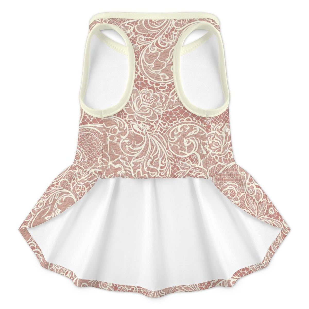 Vintage Floral Lace French Bulldog Ruffle Dress