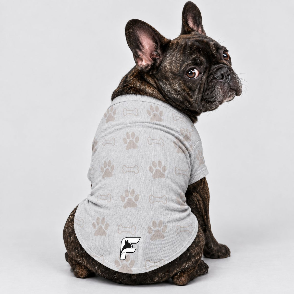 French Bulldog wool sweater in a soft wool blend, available in sizes XS to XL