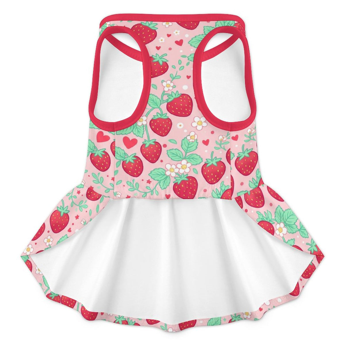 Sweet Strawberry French Bulldog Ruffle Dress