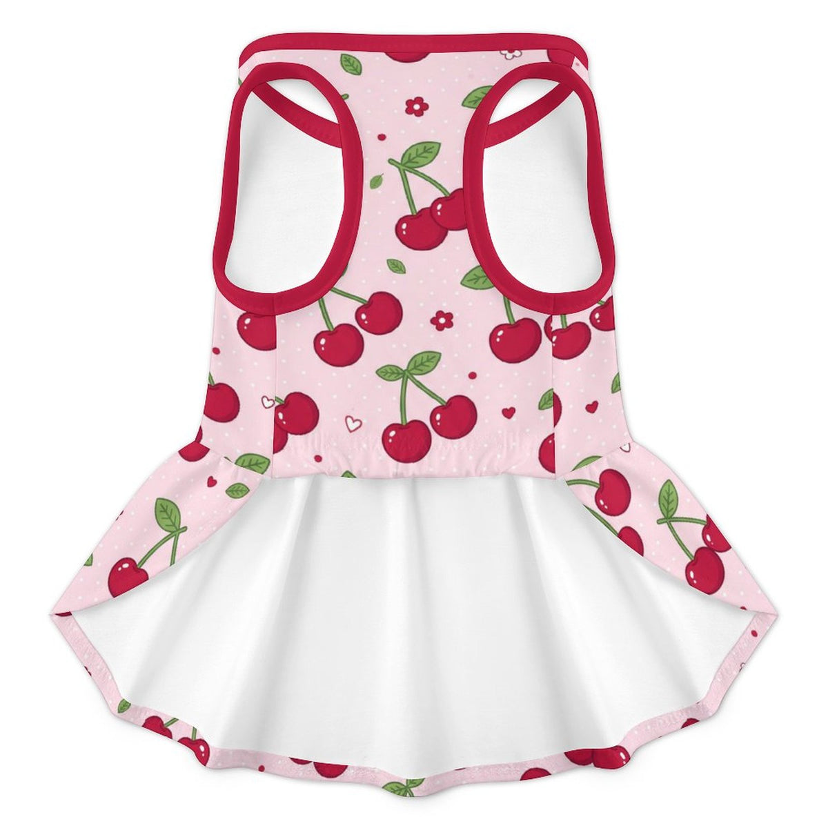 Sweet Cherry French Bulldog Ruffle Dress